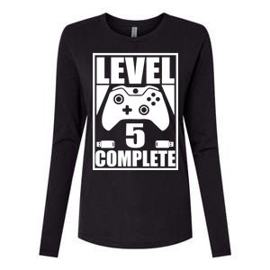 Level 5 Complete Video Gamer 5th Birthday Womens Cotton Relaxed Long Sleeve T-Shirt