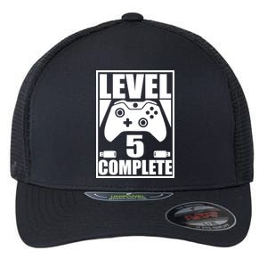 Level 5 Complete Video Gamer 5th Birthday Flexfit Unipanel Trucker Cap