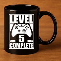 Level 5 Complete Video Gamer 5th Birthday 11oz C Handle Ceramic Mug
