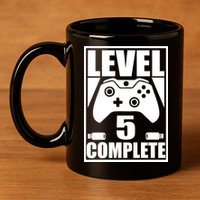 Level 5 Complete Video Gamer 5th Birthday 11oz C Handle Ceramic Mug