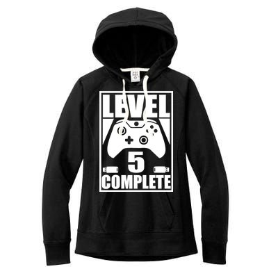 Level 5 Complete Video Gamer 5th Birthday Women's Fleece Hoodie