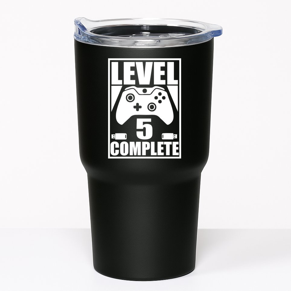Level 5 Complete Video Gamer 5th Birthday Tumbler