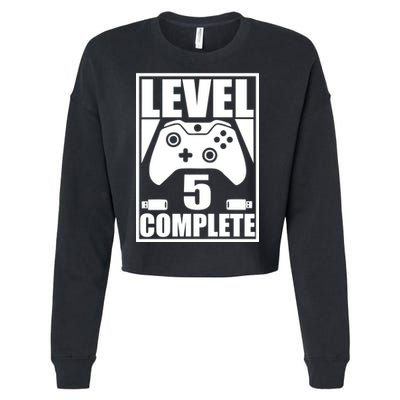Level 5 Complete Video Gamer 5th Birthday Cropped Pullover Crew