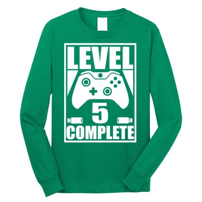 Level 5 Complete Video Gamer 5th Birthday Long Sleeve Shirt