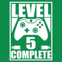 Level 5 Complete Video Gamer 5th Birthday T-Shirt
