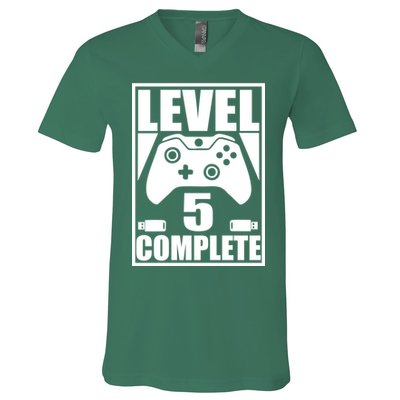 Level 5 Complete Video Gamer 5th Birthday V-Neck T-Shirt