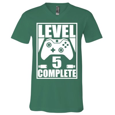 Level 5 Complete Video Gamer 5th Birthday V-Neck T-Shirt