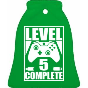 Level 5 Complete Video Gamer 5th Birthday Ceramic Bell Ornament