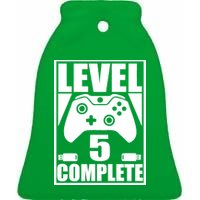 Level 5 Complete Video Gamer 5th Birthday Ceramic Bell Ornament