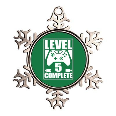 Level 5 Complete Video Gamer 5th Birthday Metallic Star Ornament