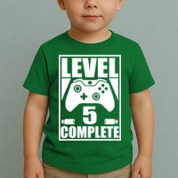 Level 5 Complete Video Gamer 5th Birthday Toddler T-Shirt