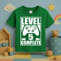 Level 5 Complete Video Gamer 5th Birthday Toddler T-Shirt
