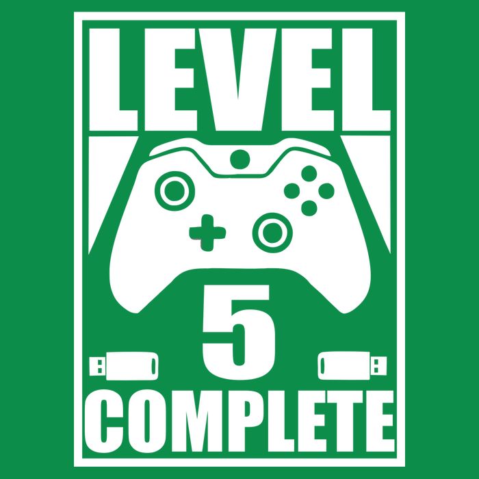 Level 5 Complete Video Gamer 5th Birthday Women's V-Neck T-Shirt
