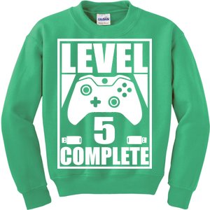 Level 5 Complete Video Gamer 5th Birthday Kids Sweatshirt