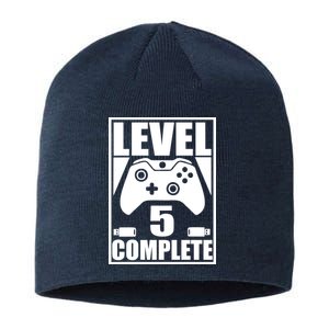 Level 5 Complete Video Gamer 5th Birthday Sustainable Beanie