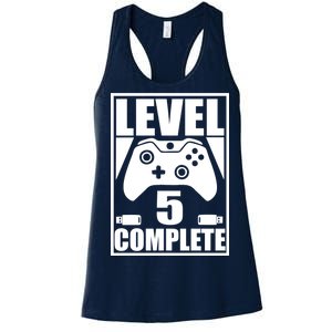 Level 5 Complete Video Gamer 5th Birthday Women's Racerback Tank