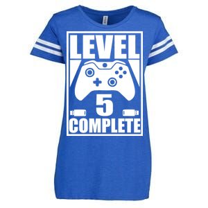 Level 5 Complete Video Gamer 5th Birthday Enza Ladies Jersey Football T-Shirt