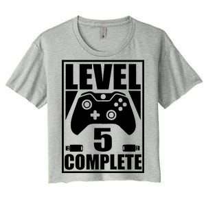 Level 5 Complete Video Gamer 5th Birthday Women's Crop Top Tee