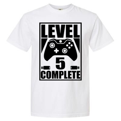 Level 5 Complete Video Gamer 5th Birthday Garment-Dyed Heavyweight T-Shirt