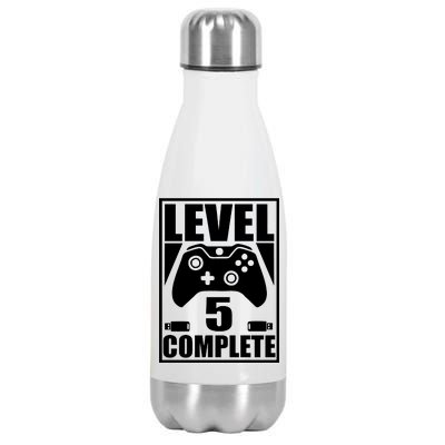 Level 5 Complete Video Gamer 5th Birthday Stainless Steel Insulated Water Bottle