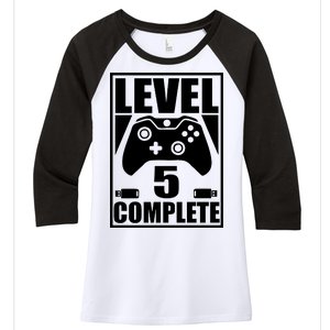 Level 5 Complete Video Gamer 5th Birthday Women's Tri-Blend 3/4-Sleeve Raglan Shirt