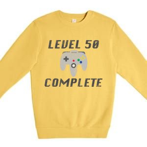 Level 50 Complete 50th Birthday Premium Crewneck Sweatshirt