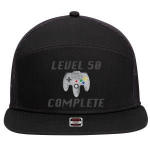 Level 50 Complete 50th Birthday 7 Panel Mesh Trucker Snapback Hat