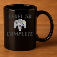 Level 50 Complete 50th Birthday 11oz C Handle Ceramic Mug