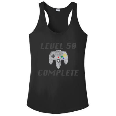 Level 50 Complete 50th Birthday Ladies PosiCharge Competitor Racerback Tank