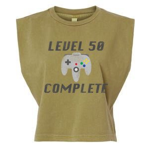 Level 50 Complete 50th Birthday Garment-Dyed Women's Muscle Tee