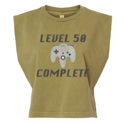 Level 50 Complete 50th Birthday Garment-Dyed Women's Muscle Tee