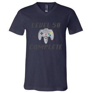 Level 50 Complete 50th Birthday V-Neck T-Shirt