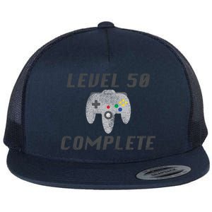 Level 50 Complete 50th Birthday Flat Bill Trucker Hat