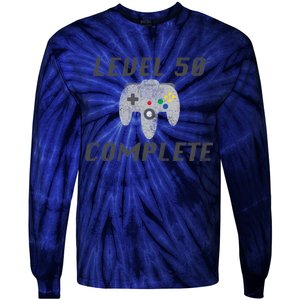 Level 50 Complete 50th Birthday Tie-Dye Long Sleeve Shirt