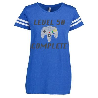 Level 50 Complete 50th Birthday Enza Ladies Jersey Football T-Shirt