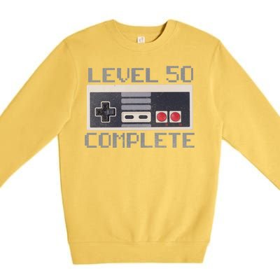 Level 50 Complete Retro Gamer 50th Birthday Premium Crewneck Sweatshirt