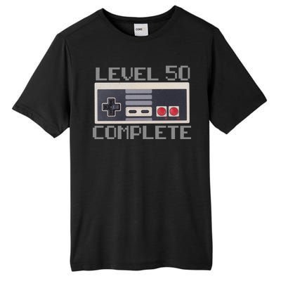 Level 50 Complete Retro Gamer 50th Birthday Tall Fusion ChromaSoft Performance T-Shirt