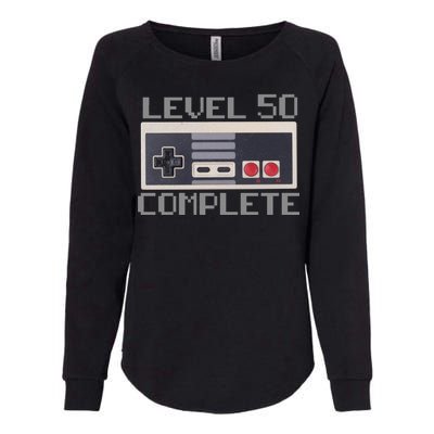 Level 50 Complete Retro Gamer 50th Birthday Womens California Wash Sweatshirt