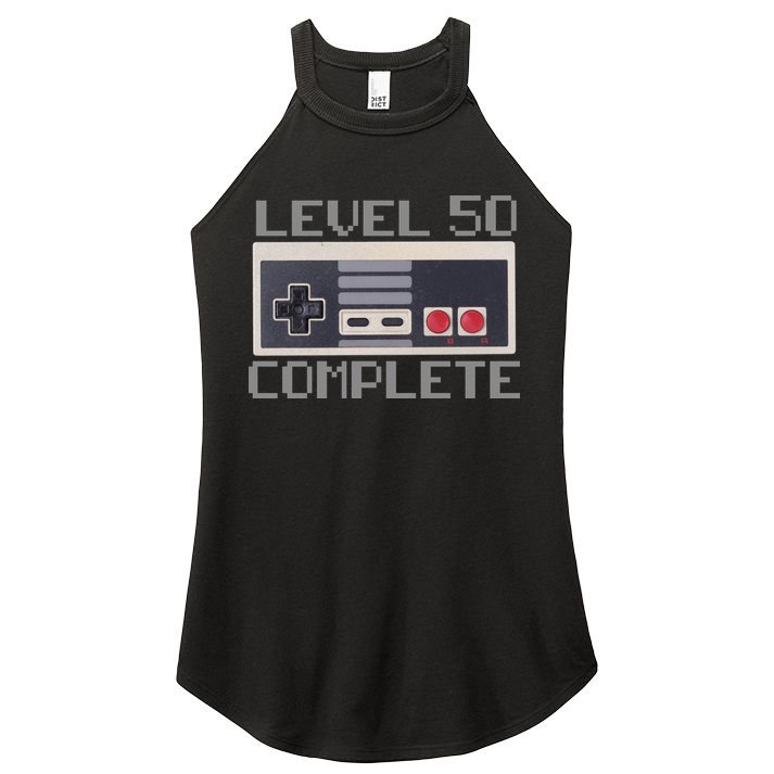 Level 50 Complete Retro Gamer 50th Birthday Women's Perfect Tri Rocker Tank