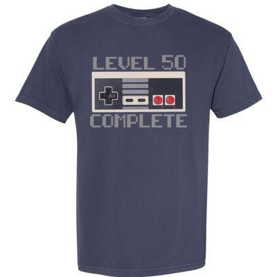 Level 50 Complete Retro Gamer 50th Birthday Garment-Dyed Heavyweight T-Shirt