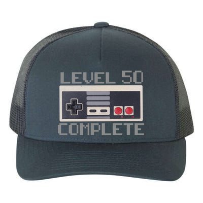 Level 50 Complete Retro Gamer 50th Birthday Yupoong Adult 5-Panel Trucker Hat