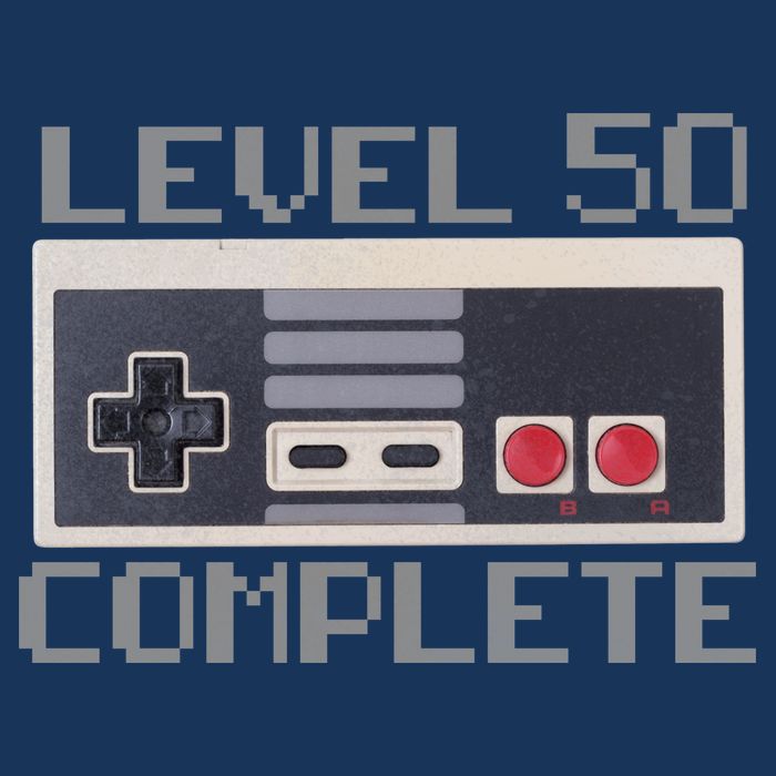 Level 50 Complete Retro Gamer 50th Birthday Performance Shirt