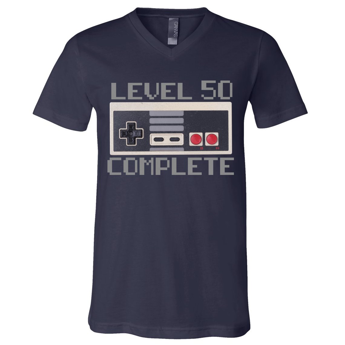 Level 50 Complete Retro Gamer 50th Birthday V-Neck T-Shirt