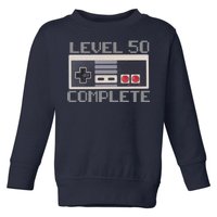 Level 50 Complete Retro Gamer 50th Birthday Toddler Sweatshirt