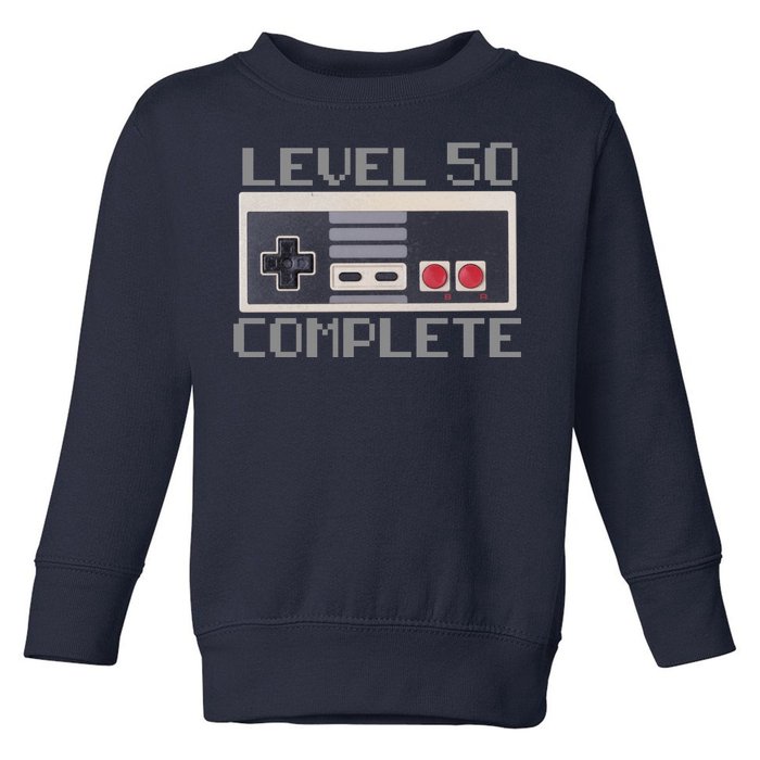 Level 50 Complete Retro Gamer 50th Birthday Toddler Sweatshirt