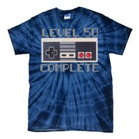 Level 50 Complete Retro Gamer 50th Birthday Tie-Dye T-Shirt