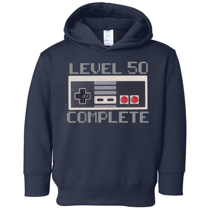 Level 50 Complete Retro Gamer 50th Birthday Toddler Hoodie