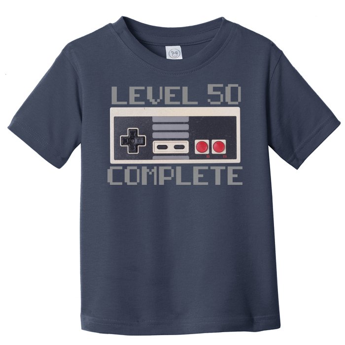 Level 50 Complete Retro Gamer 50th Birthday Toddler T-Shirt