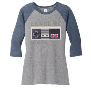 Level 50 Complete Retro Gamer 50th Birthday Women's Tri-Blend 3/4-Sleeve Raglan Shirt