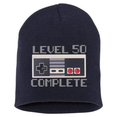 Level 50 Complete Retro Gamer 50th Birthday Short Acrylic Beanie